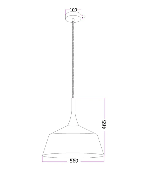 Pendant lamp NORDIC Scandinavian Large Dome BLK