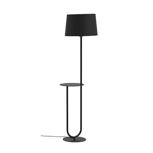Floor lamp Esta Charcoal Grey with shade in Black