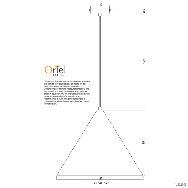 Single pendant CONIC.45 WHITE