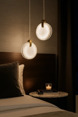 Pendant lamp Villastar 2 Alabaster Spanish Marble LED 12W CCT Dim BRS