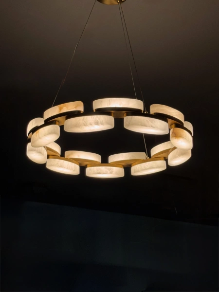 Pendant lamp Millares P1 Alabaster Spanish Marble D60 LED 50W CCT Dim BRS