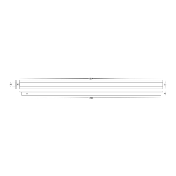 Wall light Barline LED 45W Tricol IP65 150cm WHT