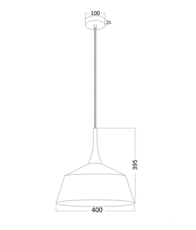 Pendant lamp NORDIC Scandinavian Medium Dome BLK
