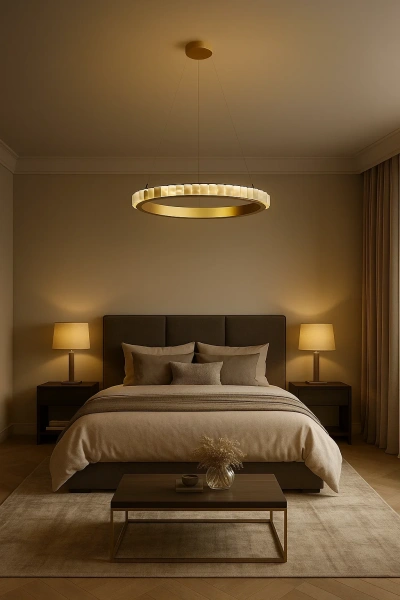 Pendant lamp Capella Alabaster Spanish Marble D60 LED 30W BRS