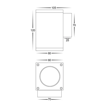Wall light Quadru GU10 5W 3CCT HV3623T-BLK IP54