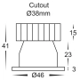 Recessed Downlight Niche Round Mini LED 3W 3CCT IP54 BLK