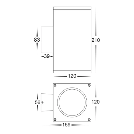 Wall light Porter Large WHT Up-Down LED HV3629T-WHT-SQ IP54