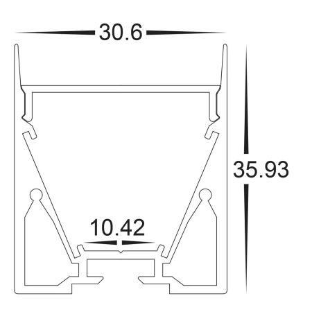 Aluminium Profile HV9693-3136-BLK 3m