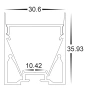 Aluminium Profile HV9693-3136-BLK 3m