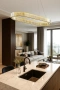 Pendant lamp Crystal Ring Oval LED 30W 3CCT L120 BRS