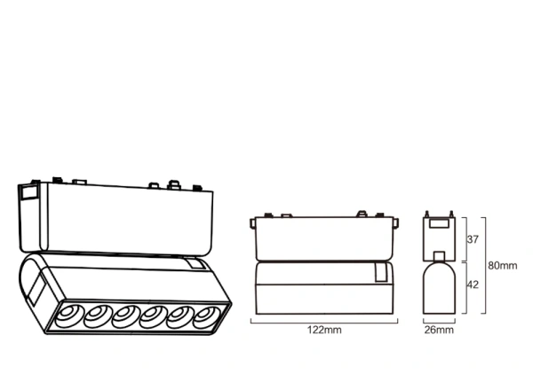 Track Spot Lens Adjustable Z3035-6.24.CCT.BK 48V 6W WIFI