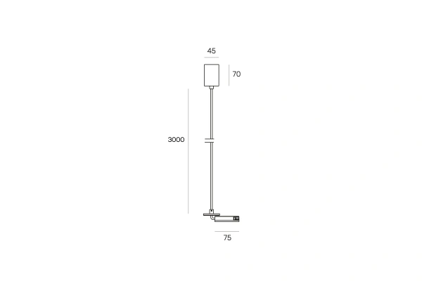 Surface track MUSE power feeder suspended 48V Brass