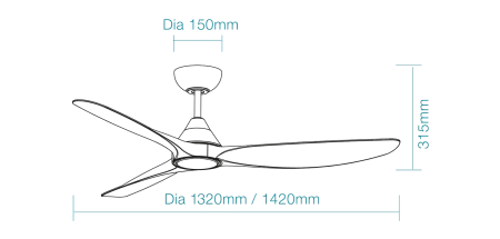 Ceiling Fan Seaforth DC 52 LED Wi-Fi 33W WHT