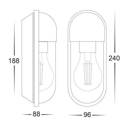 Wall Light Lume E27 8W HV3512W-BLK