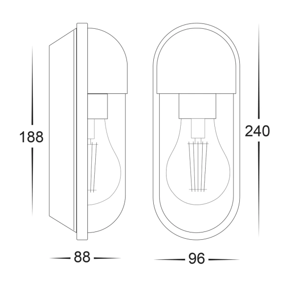 Wall Light Lume E27 8W HV3512W-WHT