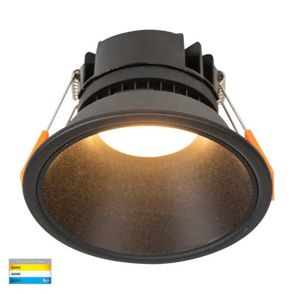 Recessed downlight Gleam BLK with BLK Insert 3CCT Fixed Deep LED 9W IP54