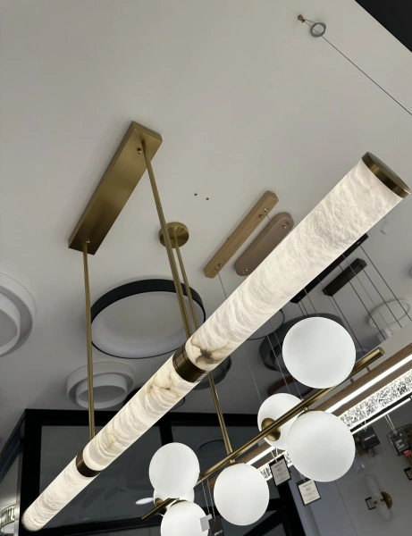 Pendant lamp Maella 1 Alabaster Marble L150 LED 40W CCT Dim BRS with remote