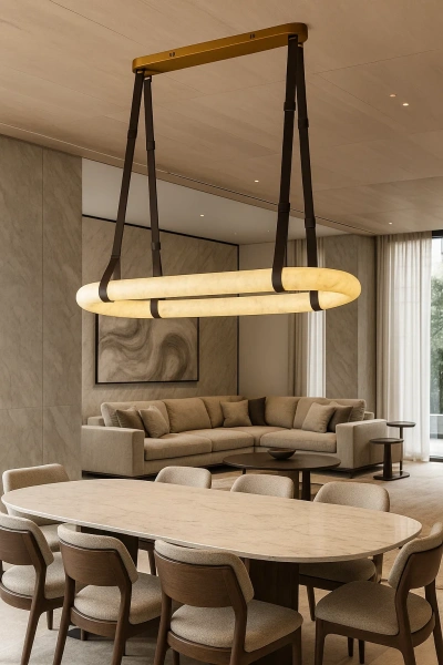 Pendant lamp Calcena L100 Alabaster Spanish Marble LED 45W BRS
