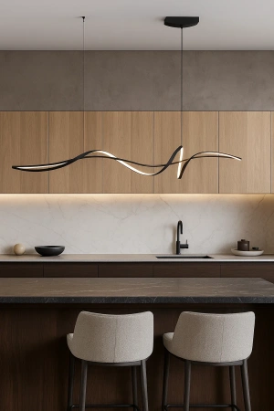 Pendant lamp Famous linear 2 P1 LED 20W 3CCT L1200 BK