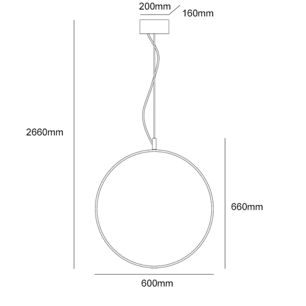 Pendant lamp Circus SP D60 LED 33W 3K BLK