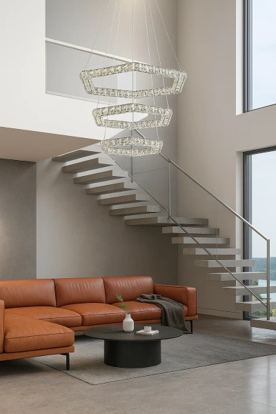 Pendant lamp Comb 3 LED 33W CCT Dim D60 CHR remote