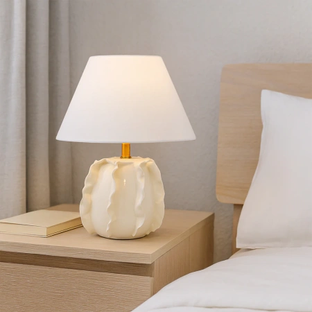Table lamp Lila ceramic E27 Butter cream
