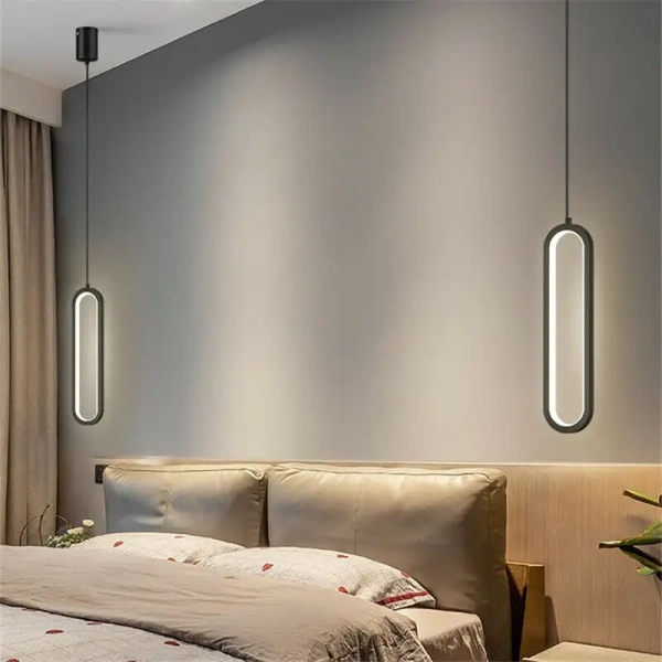 Pendant lamp Oval LED BLK 5K