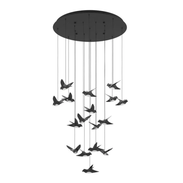 Pendant lamp Paratebueno 17R Birds LED 51W 3K BLK