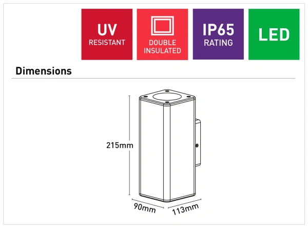 Wall light Piccolo ll 12W LED Square Wall Light