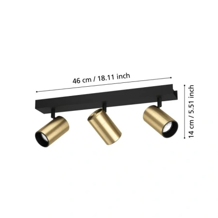 Spotlight CUMARIBO 3X5W GU10 4000K BRS MATT-BLK