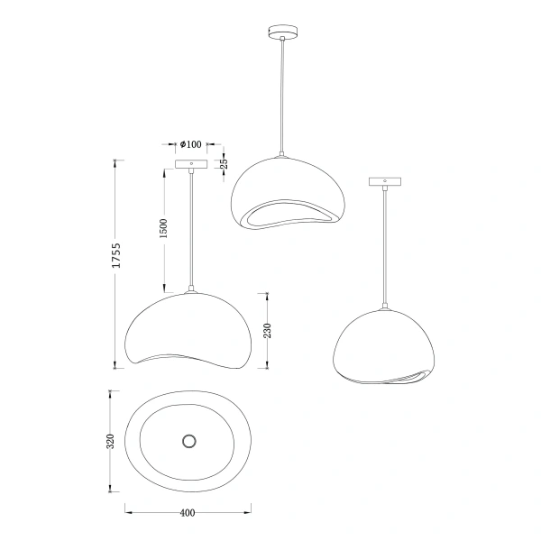 Pendant lamp Cloud Medium E27