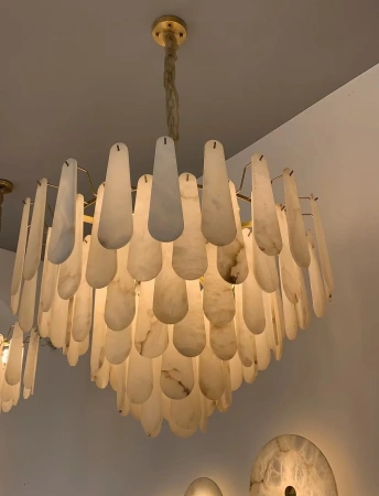 Pendant lamp Buena P16 Alabaster Spanish Marble BRS