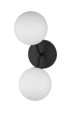 Wall light PASADENA-A2 Black-Opal Glass