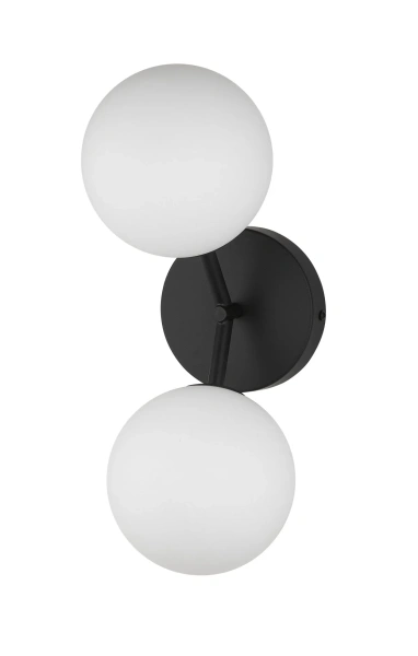 Wall light PASADENA-A2 Black-Opal Glass