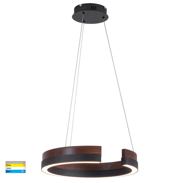 Pendant lamp Orah Walnut Timber D80 LED 60W 3CCT Dim