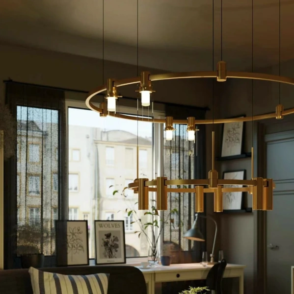 Linear pendant Gold track Modern 5 Z4000 D140 D80 LED 88W 3K