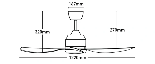Ceiling fan Jota S DC D48 with LED 18W WH