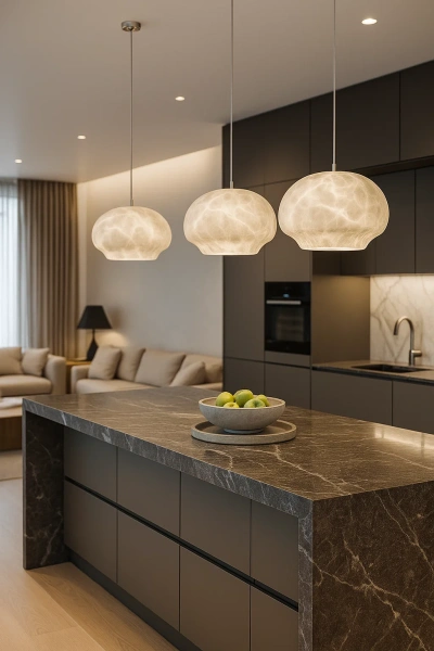 Pendant lamp Mirabel P1 Alabaster Spanish Marble BRS