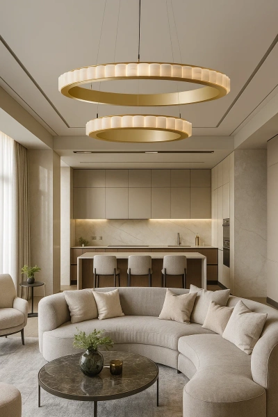 Pendant lamp Capella 2 Large Alabaster Spanish Marble LED 90W CCT Dim BRS