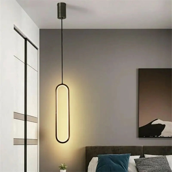Pendant lamp Oval LED BLK 5K