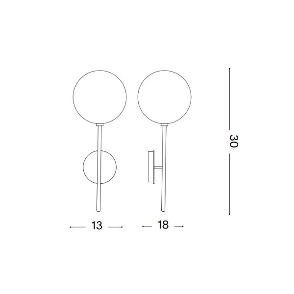 Wall light Equinoxe D13 LED G4 2W BRS