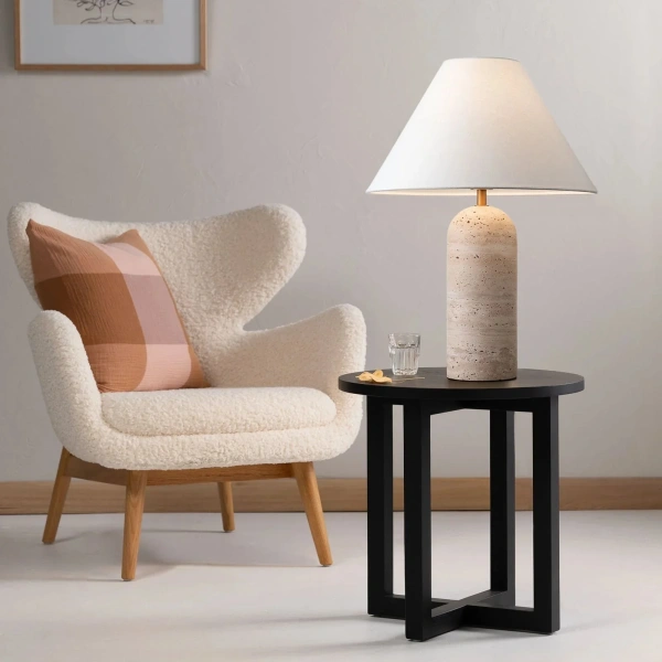 Table lamp Soren E27 travertine