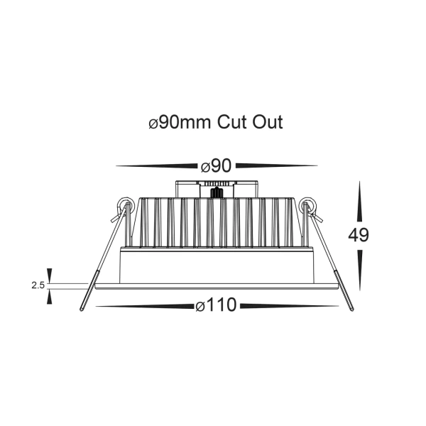 Recessed downlight Ora WHT 5CCT Fixed LED 13W IP54 Mat