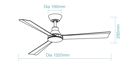 Ceiling Fan Riviera DC 52 33W BL
