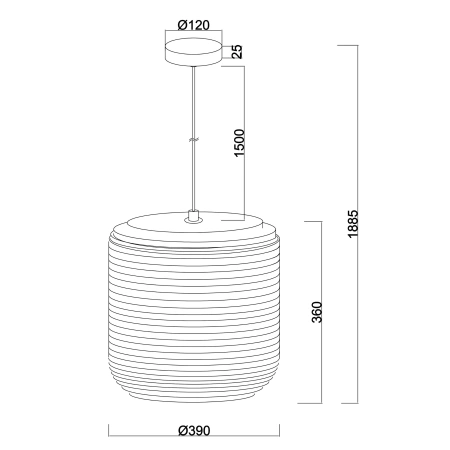 Pendant lamp Solis Cylinder E27