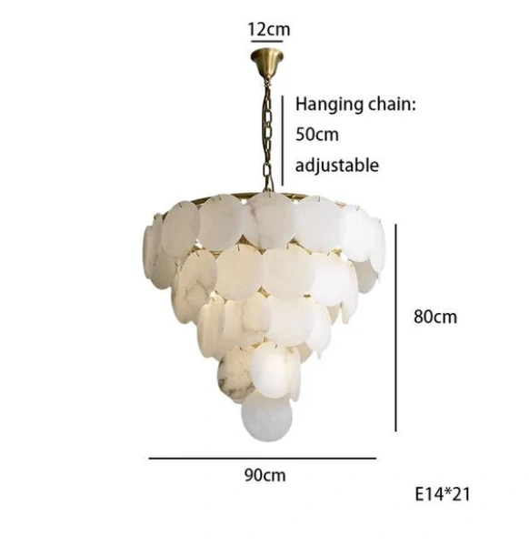 Pendant lamp Catalina Spanish Marble D90 E14 BRS