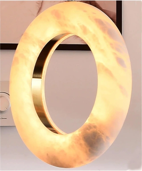 Pendant lamp Carinena P1 Alabaster Spanish Marble LED 12W BRS