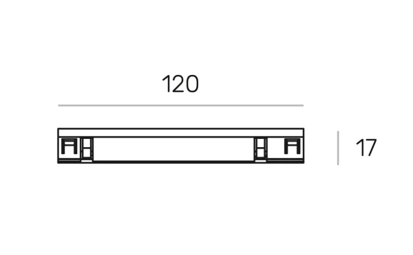 Surface track MUSE straight connector 48V Brass