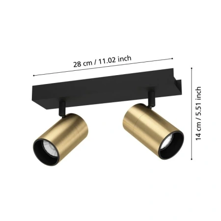 Spotlight CUMARIBO 2X5W GU10 4000K BRS MATT-BLK