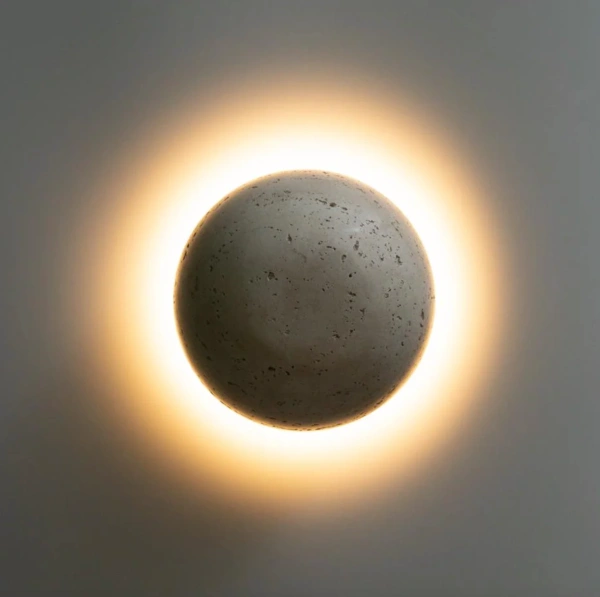 Wall lamp Pulse Round Travertine LED 5W